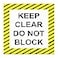 Fastasticdeals Keep Clear Floor Decals Do Not Block Black Yellow AntiSlip Vertical Shape Lifestyle Industrial Signs Stickers 17Inches Longer Side