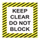Fastasticdeals Keep Clear Floor Decals Do Not Block Black Yellow AntiSlip Vertical Shape Lifestyle Industrial Signs Stickers 17Inches Longer Side