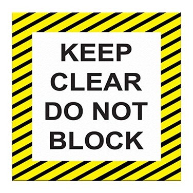 Fastasticdeals Keep Clear Floor Decals Do Not Block Black Yellow AntiSlip Vertical Shape Lifestyle Industrial Signs Stickers 17Inches Longer Side