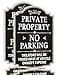 Afuven Private Property No Parking Violators Will Be Towed Away at Vehicle Owners Expense Sign 12 x 18 Metal RustFree Aluminum UV Protected Sturdy 2 Pack