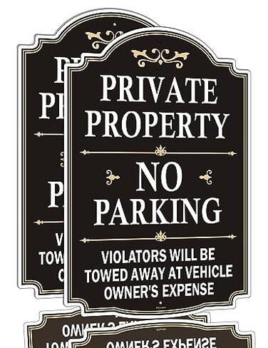Afuven Private Property No Parking Violators Will Be Towed Away at Vehicle Owners Expense Sign 12 x 18 Metal RustFree Aluminum UV Protected Sturdy 2 Pack