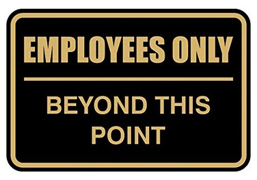 All Quality Classic Framed Employees Only Beyond This Point Wall or Door Sign Easy to Install Business Signage Large BlackGold 1 Pack