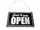 OriginDesigned OpenClosed Shop Door Sign Black and White Engraved Reversible Double Sided hanging sign