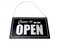 OriginDesigned OpenClosed Shop Door Sign Black and White Engraved Reversible Double Sided hanging sign