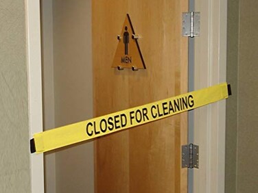 Magnetic Door Barrier CLOSED FOR CLEANING Door Safety Sign with Magnetic Ends