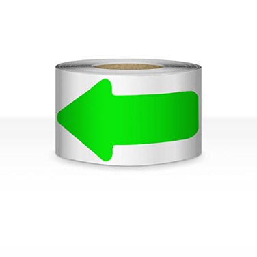 EVQ Arrow Floor Sticker Tape 24 Arrow Floor Marking Sticker Sign 200 PCS Arrow Decal Tape Green