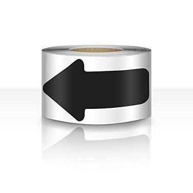 EVQ Arrow Floor Sticker Tape 24 Arrow Floor Marking Sticker Sign 200 PCS Arrow Decal Tape Black