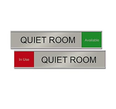 NapNameplates.com Quiet Room Slider Sign RedGreen 10 x 2