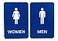 SBLABELS NonAccessibleWheelchair Men Women ADA Restroom Bathroom Sign Set wBraille Blue