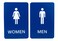 SBLABELS NonAccessibleWheelchair Men Women ADA Restroom Bathroom Sign Set wBraille Blue