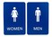 SBLABELS NonAccessibleWheelchair Men Women ADA Restroom Bathroom Sign Set wBraille Blue