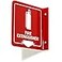 SmartSign Fire Extinguisher Projecting Sign Fire Extinguisher with Down Arrow 6 Polished Acrylic