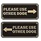Phyabe Please Use Other Door Sign with Arrow 11 x 5 Quality Acrylic Sign with Adhesive Tape 1 Sets 1 Left 1 Right