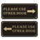 Phyabe Please Use Other Door Sign with Arrow 11 x 5 Quality Acrylic Sign with Adhesive Tape 1 Sets 1 Left 1 Right