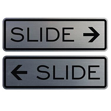 All Quality Classic Slide Door Sign Silver Small 1 Pack