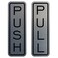 All Quality Classic Vertical Push Pull Door Signs Great for Glass Doors Professional Looking Signs Easy Installation Includes DoubleSided Foam Adhesive Tape Brushed Silver Large 1 Pack
