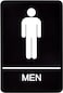 Headline Sign 9002 Mens Restroom ADA Sign with Grade 2 Braille and Tactile Graphics 6 x 9 BlackWhite Made in USA