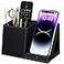 wireless future charger Desk Supplies Organizer MultiFunctional Pencil Pen Holder with Wireless Charger Desktop Stationery Organizer Home Office Supply Storage Box Caddy Black