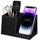 wireless future charger Desk Supplies Organizer MultiFunctional Pencil Pen Holder with Wireless Charger Desktop Stationery Organizer Home Office Supply Storage Box Caddy Black