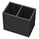 NIUBEE Acrylic Pen Holder 2 Compartments Black Pencil Organizer Cup for Countertop Desk Accessory Storage