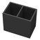 NIUBEE Acrylic Pen Holder 2 Compartments Black Pencil Organizer Cup for Countertop Desk Accessory Storage