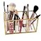 NIUBEE Acrylic Pen Holder 3 Compartments Gold Pencil Organizer Cup for Countertop Desk Accessory Storage