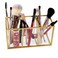 NIUBEE Acrylic Pen Holder 3 Compartments Gold Pencil Organizer Cup for Countertop Desk Accessory Storage