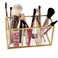 NIUBEE Acrylic Pen Holder 3 Compartments Gold Pencil Organizer Cup for Countertop Desk Accessory Storage
