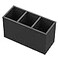 NIUBEE Acrylic Pen Holder 3 Compartments Black Pencil Organizer Cup for Countertop Desk Accessory Storage