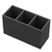 NIUBEE Acrylic Pen Holder 3 Compartments Black Pencil Organizer Cup for Countertop Desk Accessory Storage