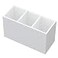 NIUBEE Acrylic Pen Holder 3 Compartments White Pencil Organizer Cup for Countertop Desk Accessory Storage