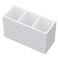 NIUBEE Acrylic Pen Holder 3 Compartments White Pencil Organizer Cup for Countertop Desk Accessory Storage