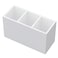 NIUBEE Acrylic Pen Holder 3 Compartments White Pencil Organizer Cup for Countertop Desk Accessory Storage