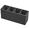 NIUBEE Acrylic Pen Holder 4 Compartments Black Pencil Organizer Cup for Countertop Desk Accessory Storage Black