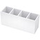 NIUBEE Acrylic Pen Holder 4 Compartments White Pencil Organizer Cup for Countertop Desk Accessory Storage White