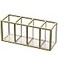 NIUBEE Acrylic Pen Holder 4 Compartments Gold Copper Border Pencil Organizer Cup for Countertop Desk Accessory Storage