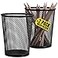 1InTheHome Big Tall Pencil Cup Black Wire Mesh 2 Pack Black Jumbo