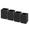 NIUBEE Black Acrylic Pen Holder 4 Pack Desktop Pencil Cup Stationery Organizer for Office Desk Accessory