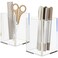 NIUBEE Acrylic Pen Holder 2 PackClear Desktop Pencil Cup Stationery Organizer for Office Desk Accessory