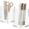 NIUBEE Acrylic Pen Holder 2 PackClear Desktop Pencil Cup Stationery Organizer for Office Desk Accessory