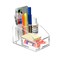 Ikee Design Acrylic Premium Desktop Office Supplies Organizer with Post It Note Pad Holder Mail Storage and 3 Pencil Slots Pencil Holder Office Supplies 3 78 W x 5 78 D x 3 12 H in