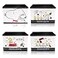 Finex 4 Pieces Set of White Dog PU Leather Collapsible Foldable Storage Organizer Box for Table Desk Office Accessories Pencil Pen Remote Contol Holder