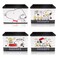 Finex 4 Pieces Set of White Dog PU Leather Collapsible Foldable Storage Organizer Box for Table Desk Office Accessories Pencil Pen Remote Contol Holder