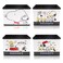 Finex 4 Pieces Set of White Dog PU Leather Collapsible Foldable Storage Organizer Box for Table Desk Office Accessories Pencil Pen Remote Contol Holder