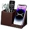 wireless future charger Desk Supplies Organizer MultiFunctional Pencil Pen Holder with Wireless Charger Desktop Stationery Organizer Home Office Supply Storage Box Caddy Brown