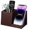 wireless future charger Desk Supplies Organizer MultiFunctional Pencil Pen Holder with Wireless Charger Desktop Stationery Organizer Home Office Supply Storage Box Caddy Brown