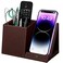 wireless future charger Desk Supplies Organizer MultiFunctional Pencil Pen Holder with Wireless Charger Desktop Stationery Organizer Home Office Supply Storage Box Caddy Brown