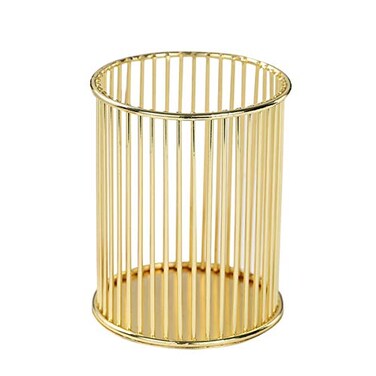 HSYMQ Gold Metal Pen Holder for Desk Makeup Brushes Cup Pencil Holders OfficeHome Organizer