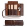 HideDrink Hide Drink Rustic Leather Pencil Roll Pouch MultiPurpose Storage Wrap for Scissors Earphones Organizer for Craft Work Handmade Bourbon Brown