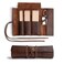 HideDrink Hide Drink Rustic Leather Pencil Roll Pouch MultiPurpose Storage Wrap for Scissors Earphones Organizer for Craft Work Handmade Bourbon Brown